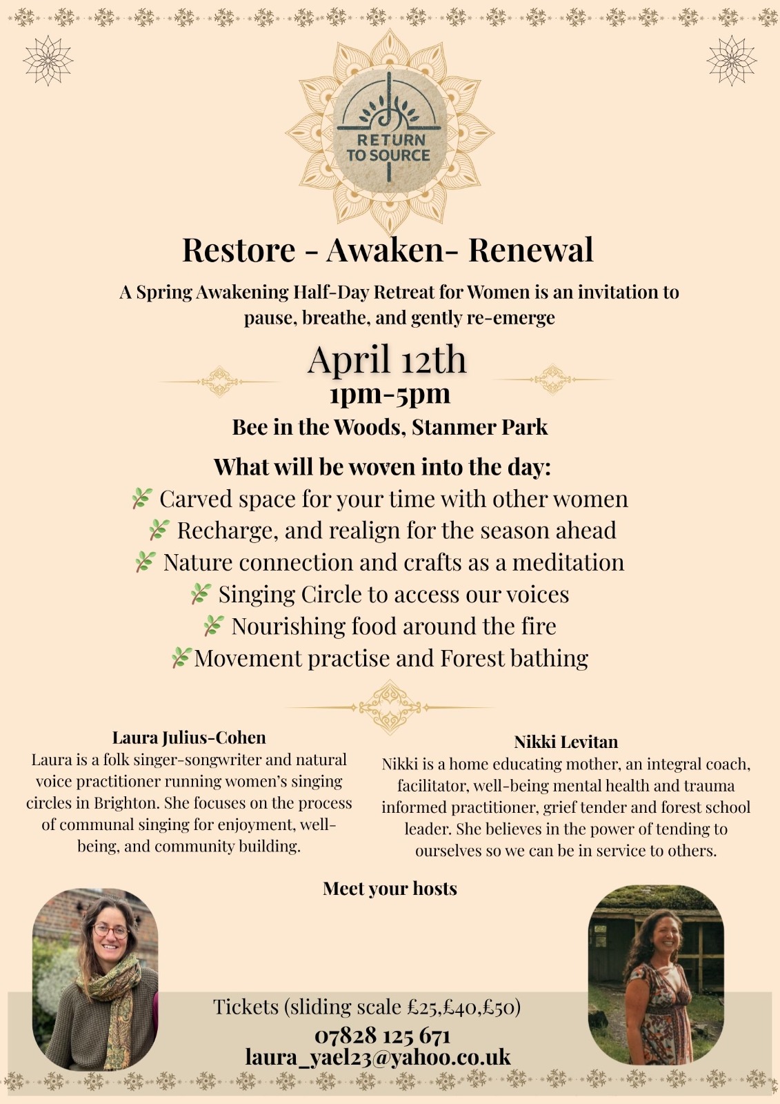 Restore Awaken Renewal — A Spring Awakening Half-Day Retreat for Women, April 12th, 1pm–5pm at Bee in the Woods, Stanmer Park